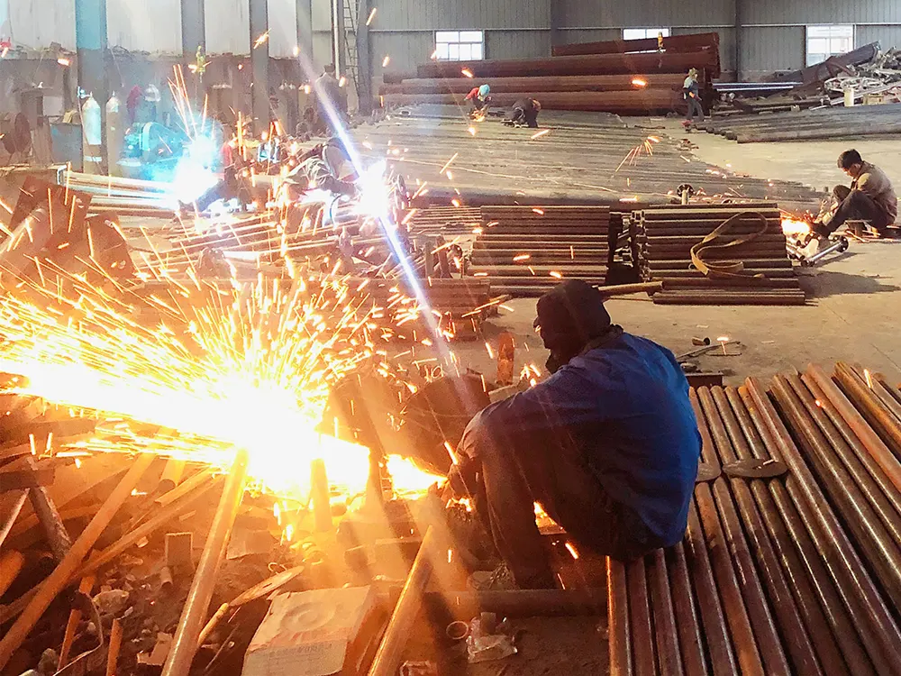 Lamp pole welding workshop